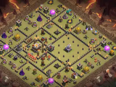 Layout TH11 War Base with Open Core Ring Walls Copy Link