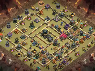 Layout TH17 War Base Layout for Clash of Clans Anti 2 Star