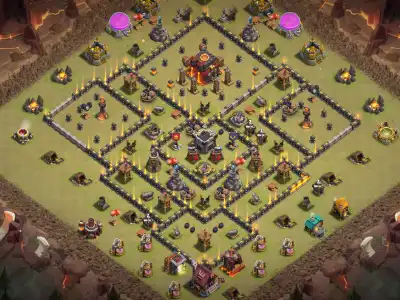 Layout TH10 War Base Anti Dragon Layout for Legend League