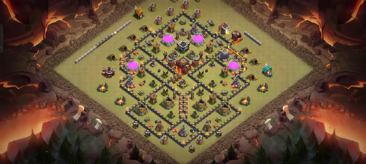 TH10 War Base Anti 2 Star Layout for Clash of Clans