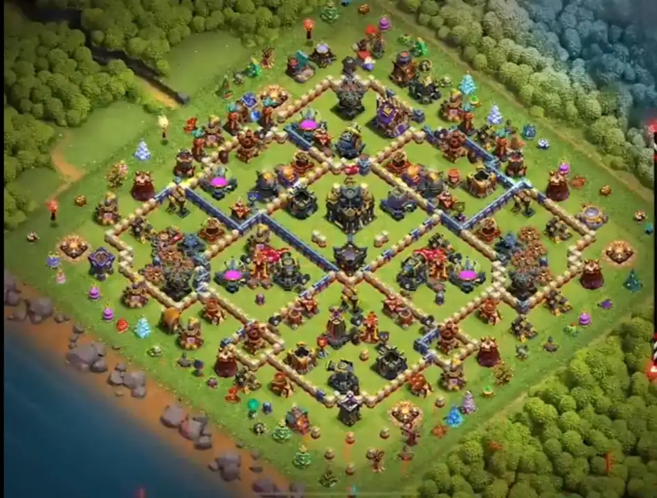 TH17 Hybrid COC Base Layout with Strong Diamond Ring