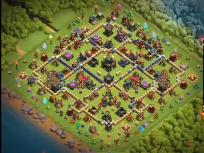 Layout TH17 Hybrid COC Base Layout with Strong Diamond Ring