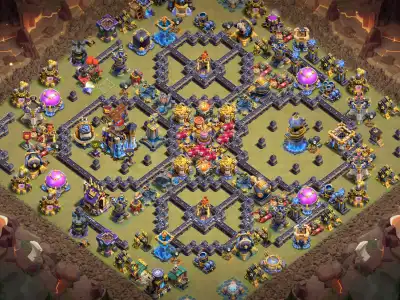 Layout TH18 War Base with Offset Town Hall and Heavy Core