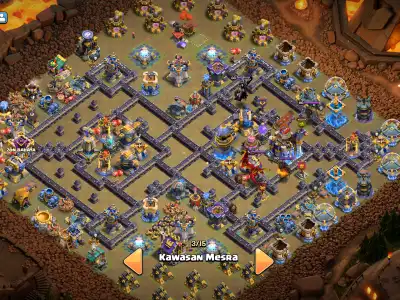 Layout TH18 War Base with Split Core and Tough TH Access