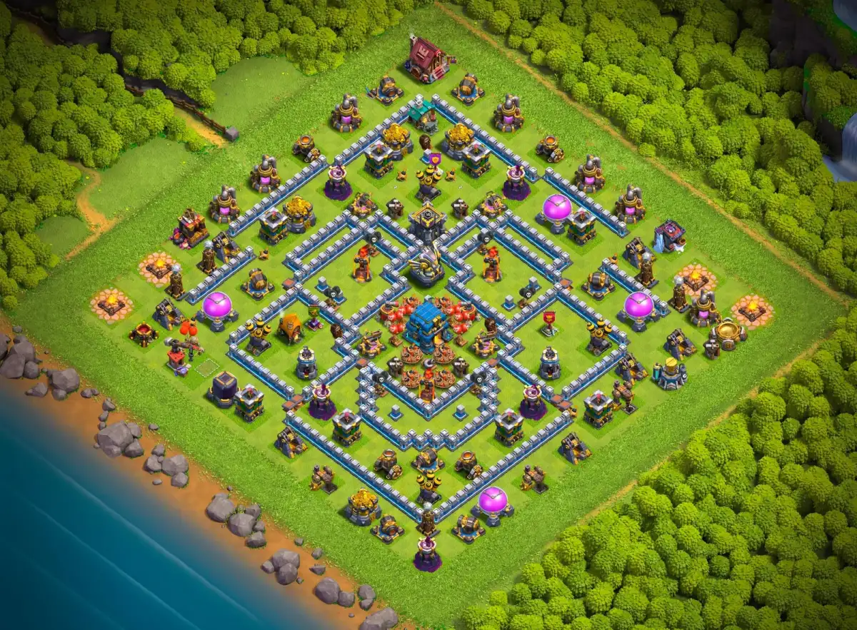 TH12 Legend League Base with Ring Core and Anti 2 Star Pathing