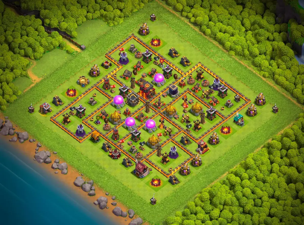 TH10 Farming Base Copy Link | Safe Gold and Elixir Layout
