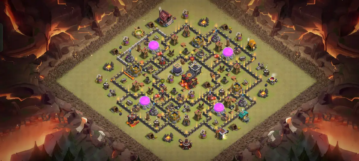 TH10 War Hybrid Base Anti Dragon Layout with Copy Link