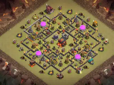 Layout TH10 War Hybrid Base Anti Dragon Layout with Copy Link