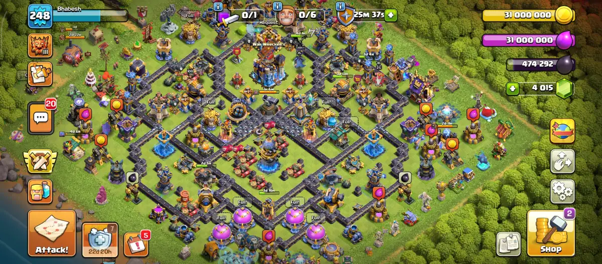 TH18 Anti 3 Stars Base with Split Core and Offset Town Hall