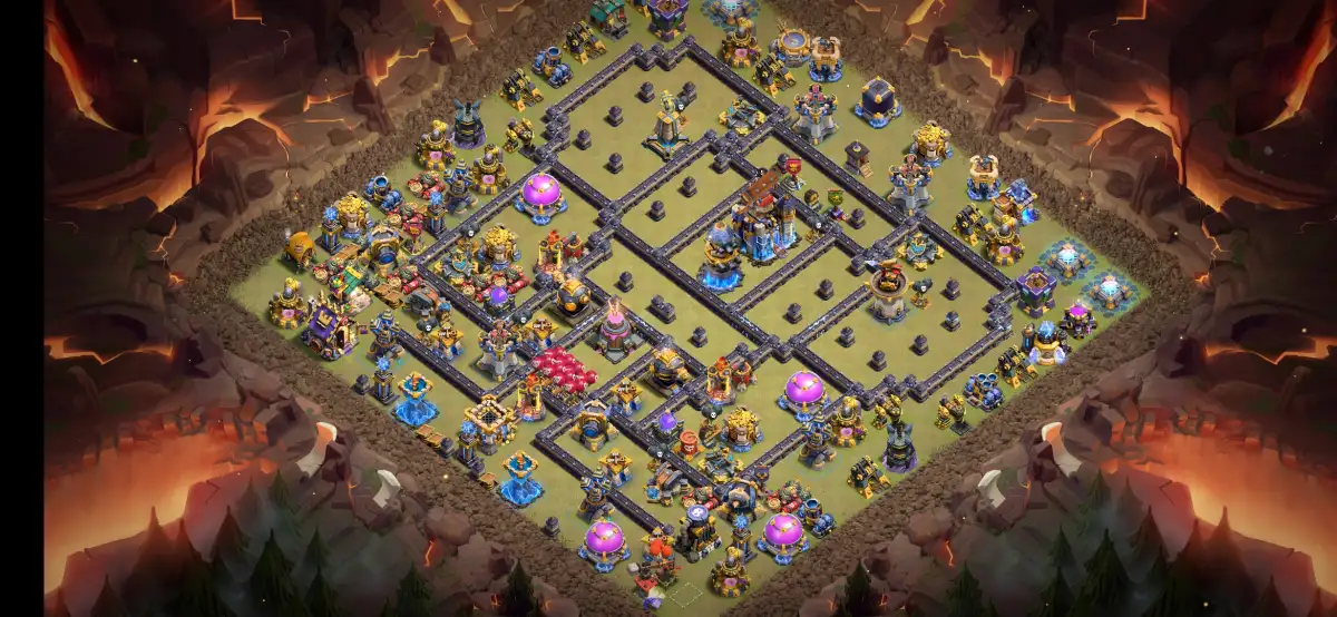 TH18 War Base Layout with Offset Town Hall Copy Link