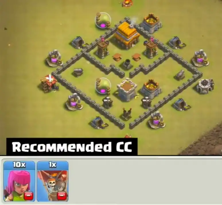 TH4 War Base Anti 3 Star Layout with Copy Link for Clash of Clans