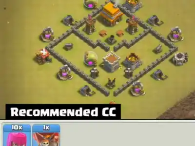 Layout TH4 War Base Anti 3 Star Layout with Copy Link for Clash of Clans