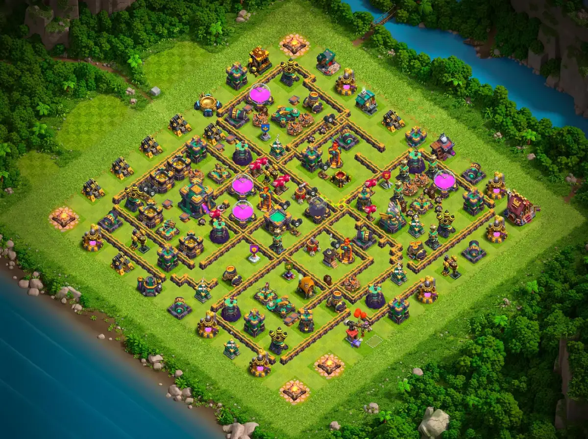 TH14 Farming Base Anti 3 Star Layout | Copy Link for Clash of Clans