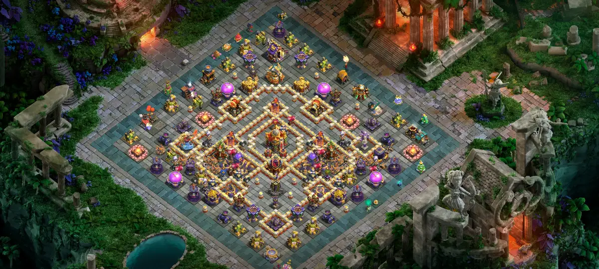 TH16 Anti 2 Star War Base for Clash of Clans Copy Link