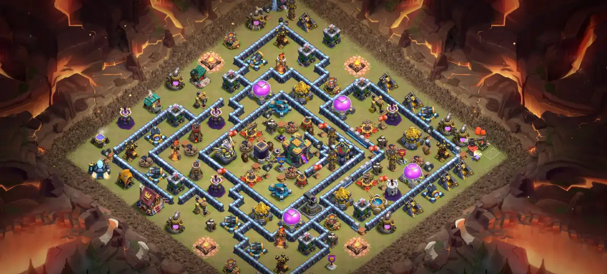 TH14 War Base for CoC | Clash of Clans Defense Ring