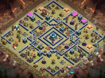 Layout TH13 War Base with Boxed Town Hall Anti 2 Star Core