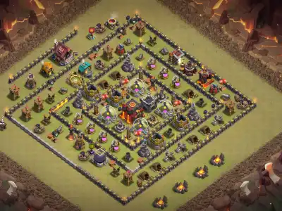 Layout TH10 War Base Anti Air Layout for Clash of Clans
