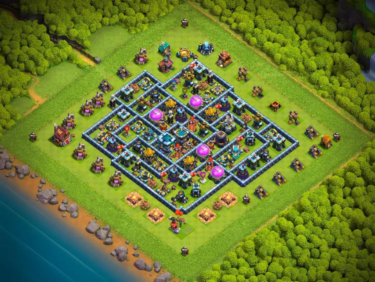 TH13 Farming Base Anti 3 Star Layout with Copy Link