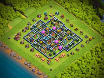 Layout TH13 Farming Base Anti 3 Star Layout with Copy Link