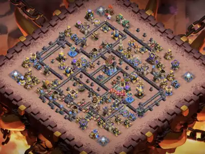Layout TH18 War Base for CoC Anti 3 Star Copy Link