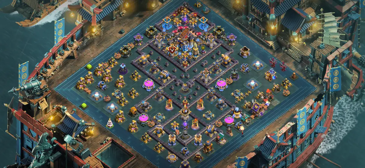 TH18 War Base for Clash of Clans Anti E-Drag Copy Link