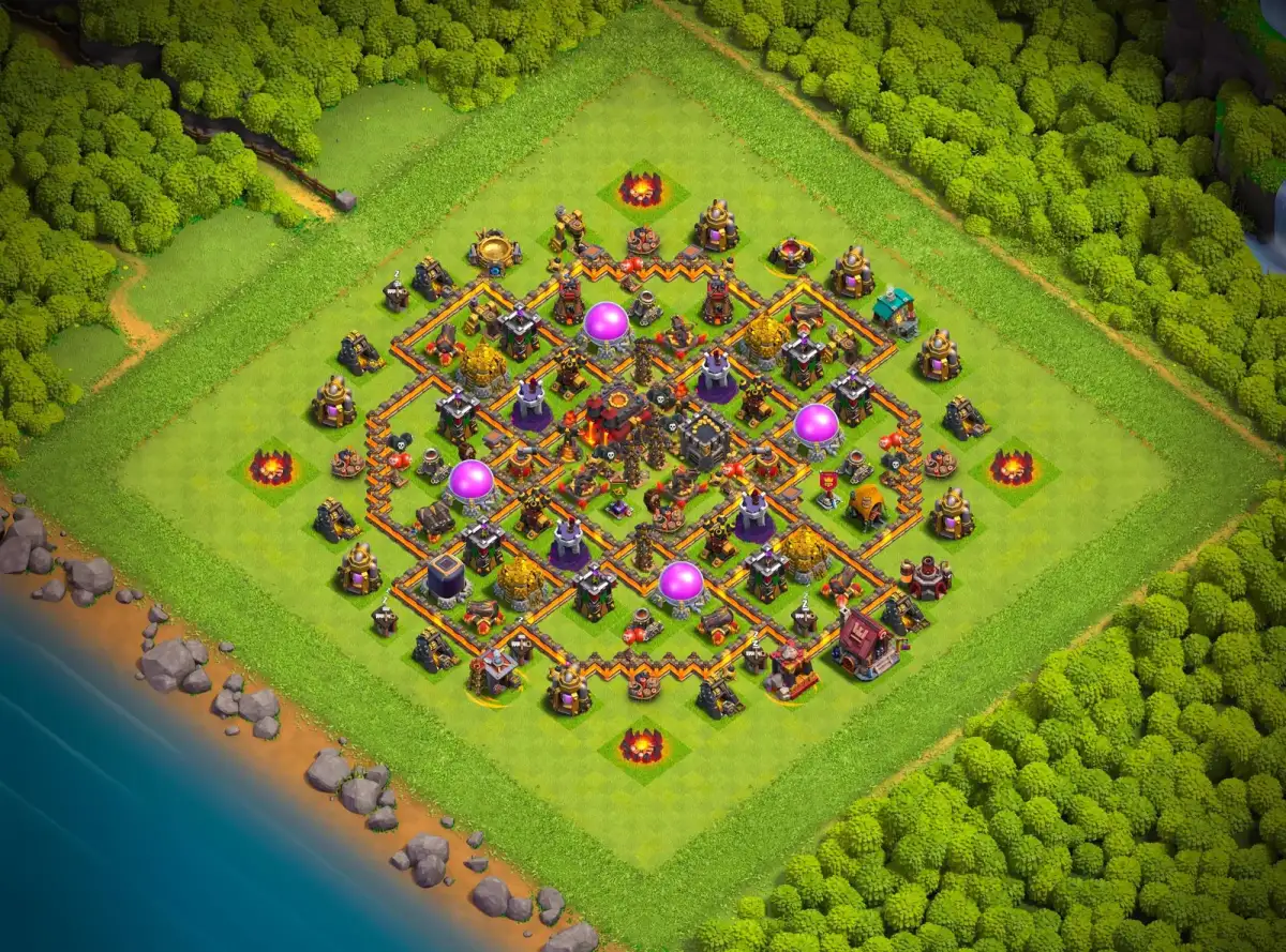TH10 Defense Base Layout for Clash of Clans Copy Link