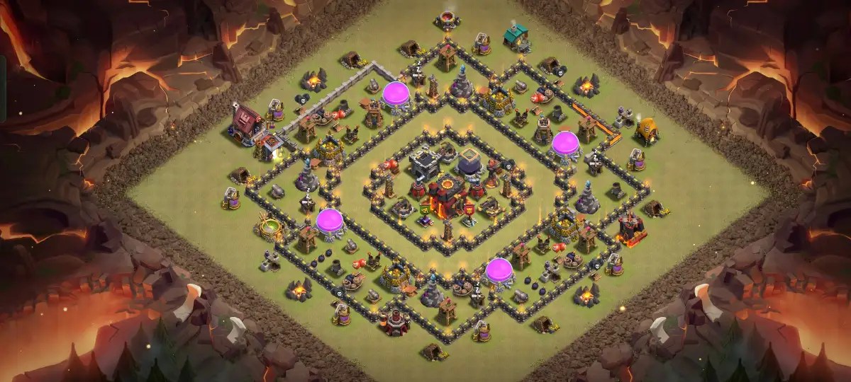 TH10 War Base Anti 2 Star Layout with Safe Town Hall