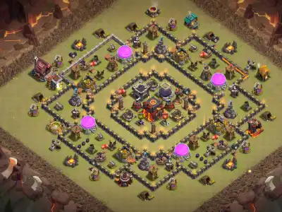 Layout TH10 War Base Anti 2 Star Layout with Safe Town Hall