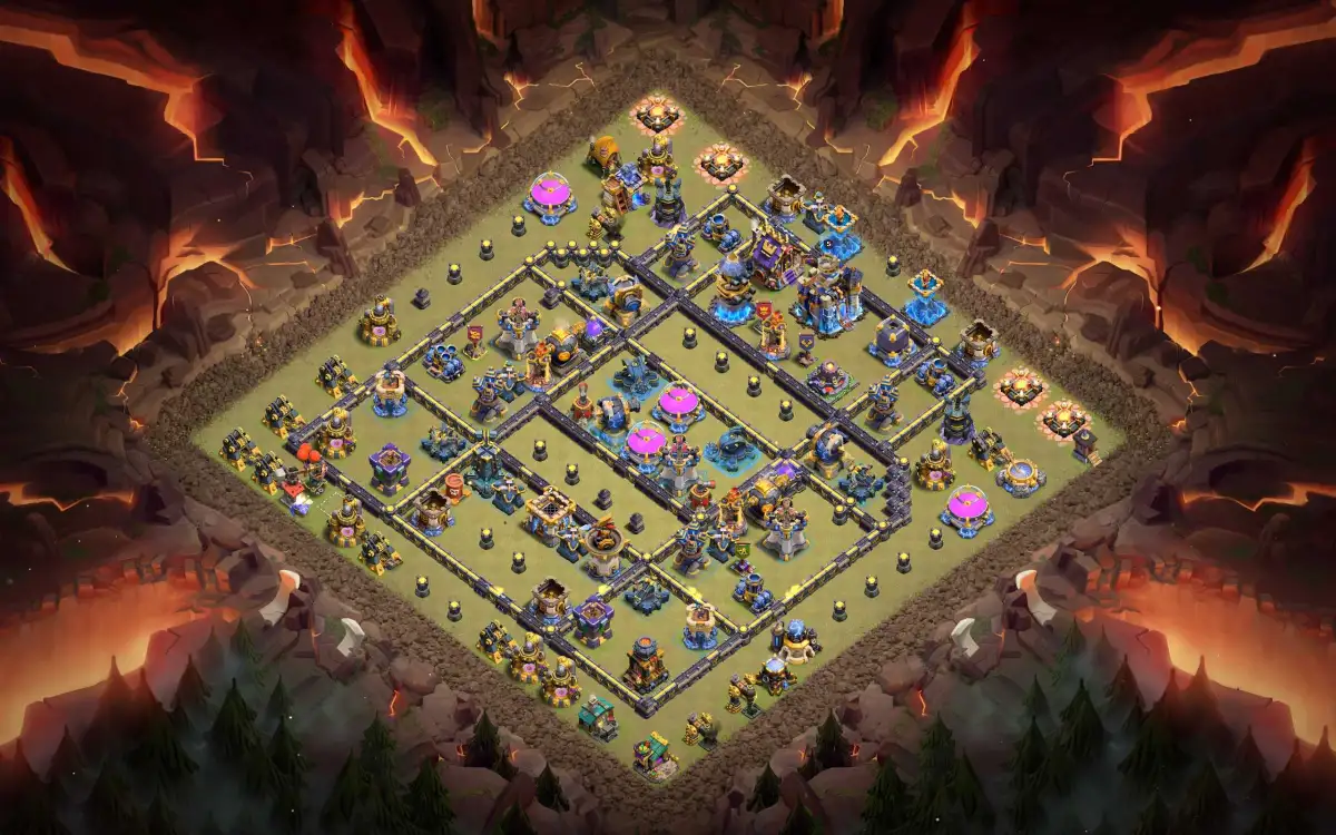 TH18 War Base Anti 2 Star Layout for Clash of Clans