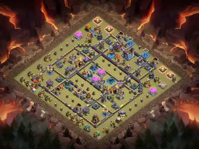Layout TH18 War Base Anti 2 Star Layout for Clash of Clans