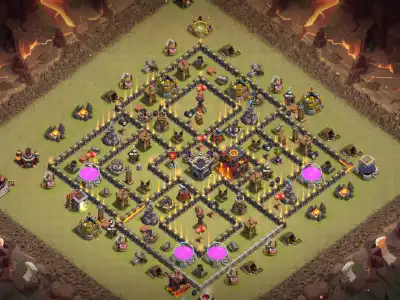 Layout TH10 War Base Anti Air / Dragon Layout with Copy Link