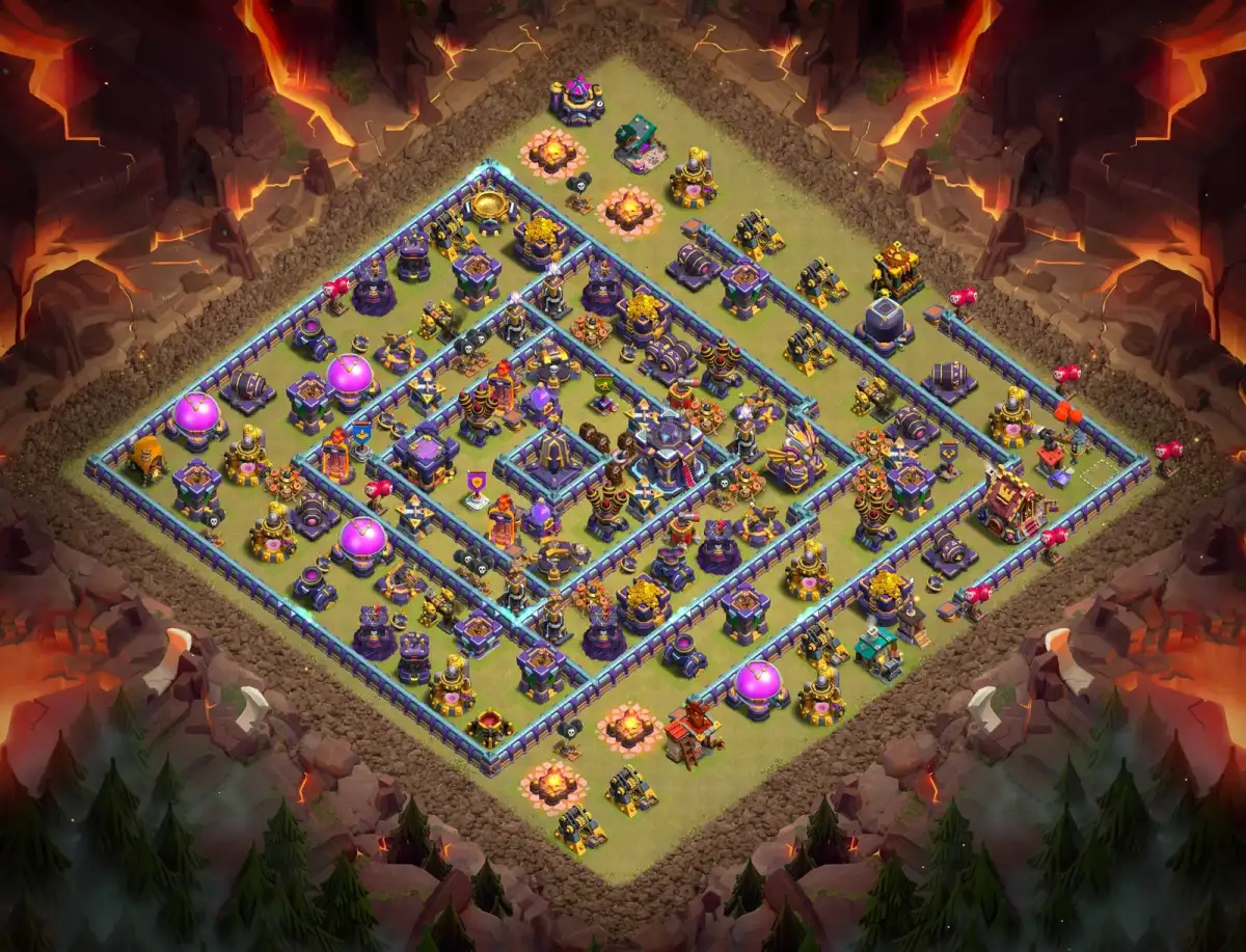 TH15 War Base Anti 3 Star Ring Layout with Copy Link