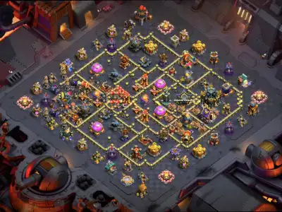 Layout TH17 Hybrid Farming Base for Legend League Anti 2 Star