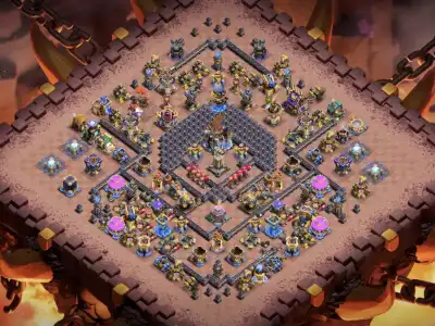 Layout TH18 War Base Anti 3 Star Ring for clash of clans