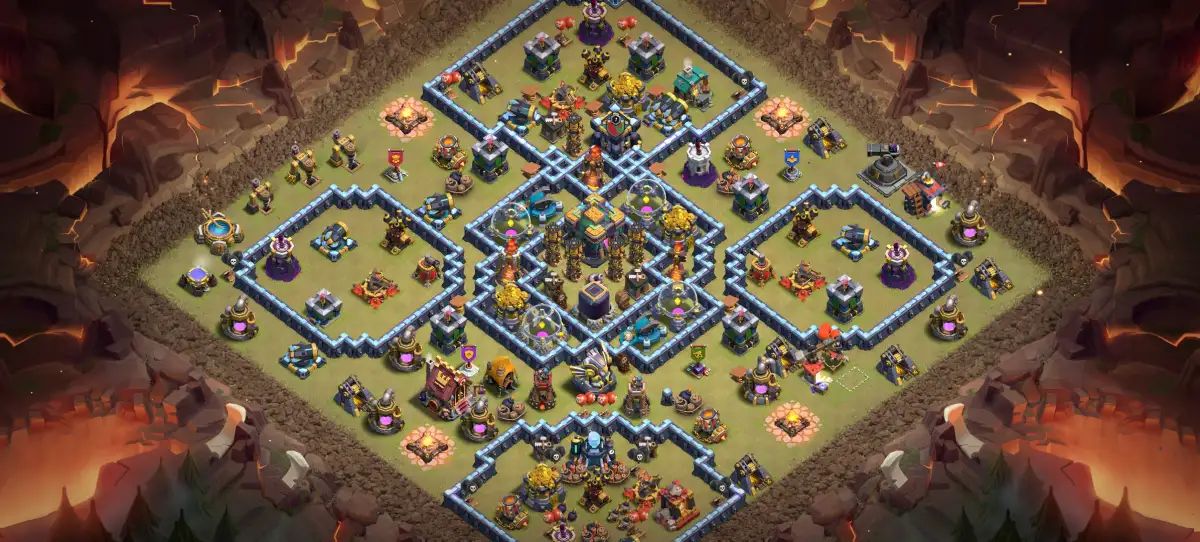 TH14 War Base Copy Link | Anti 2 Star Ring Layout