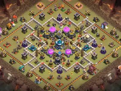 Layout TH13 War Base Anti 3 Star for Clash of Clans Copy Link
