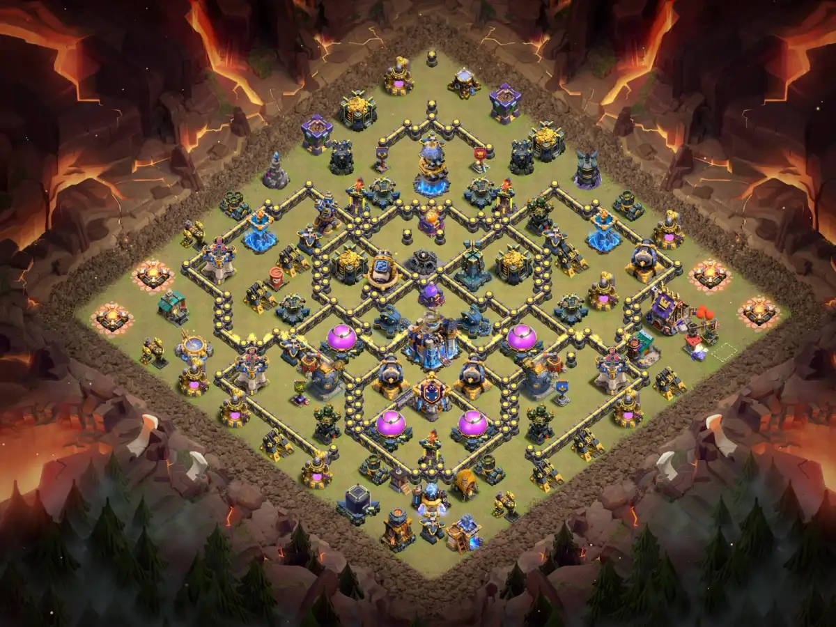 TH18 War Base Anti 2 Star Layout for Clash of Clans