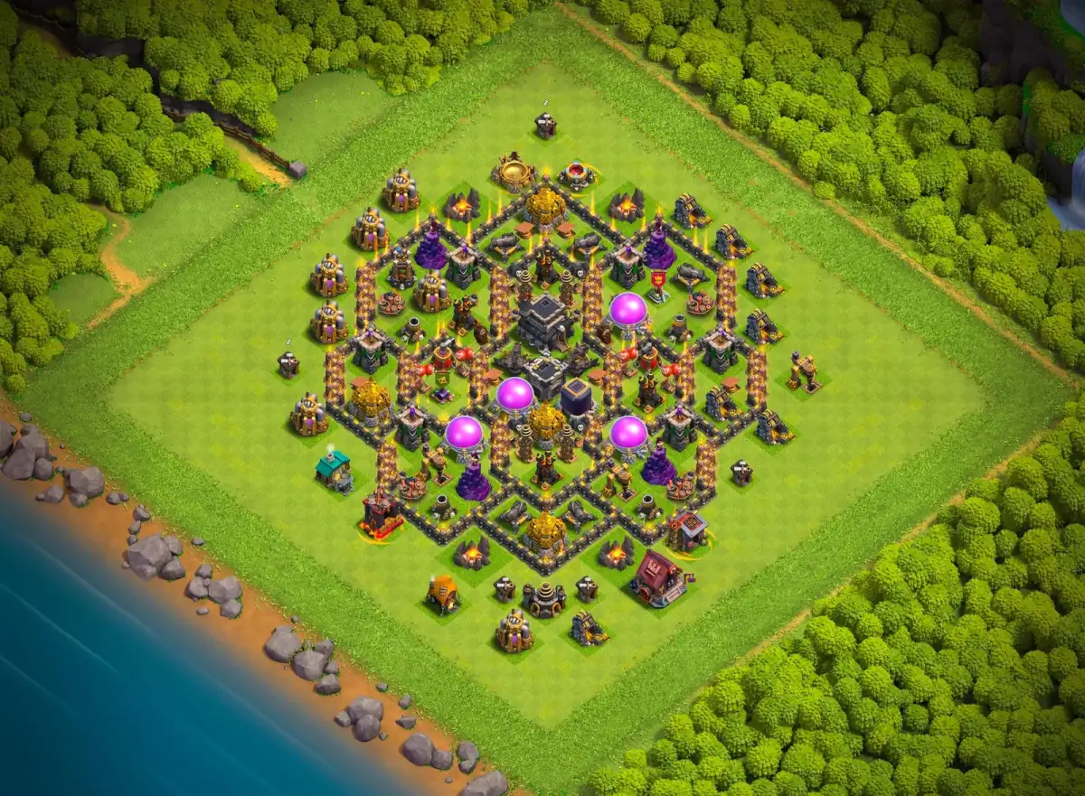 TH9 Hybrid Base for Clash of Clans with Strong Core Defense