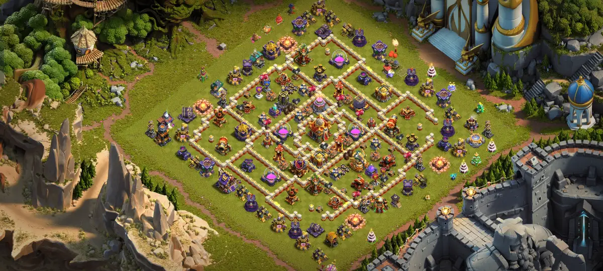 TH16 Anti 2 Star War Base Anti Air vs Electro Dragons
