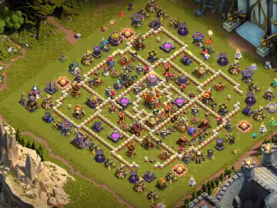 Layout TH16 Anti 2 Star War Base Anti Air vs Electro Dragons