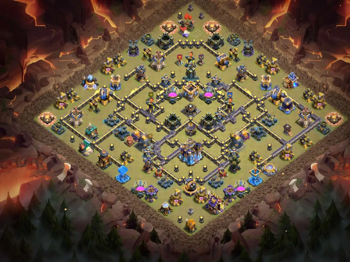 TH18 War Base Layout for Clash of Clans Anti 2 Star