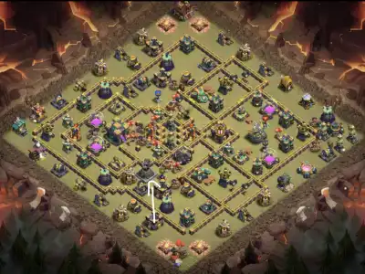 Layout TH14 War Base for CoC Anti 3 Star Diamond Layout