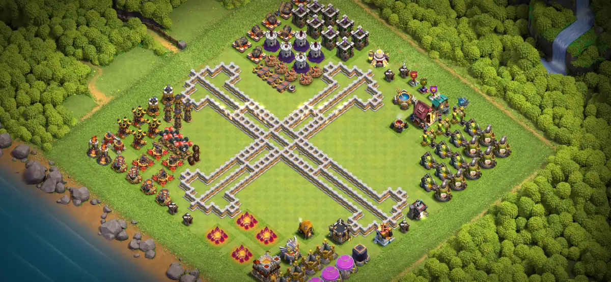 TH11 Clash of Clans Troll Base with Crossed Bones Copy Link