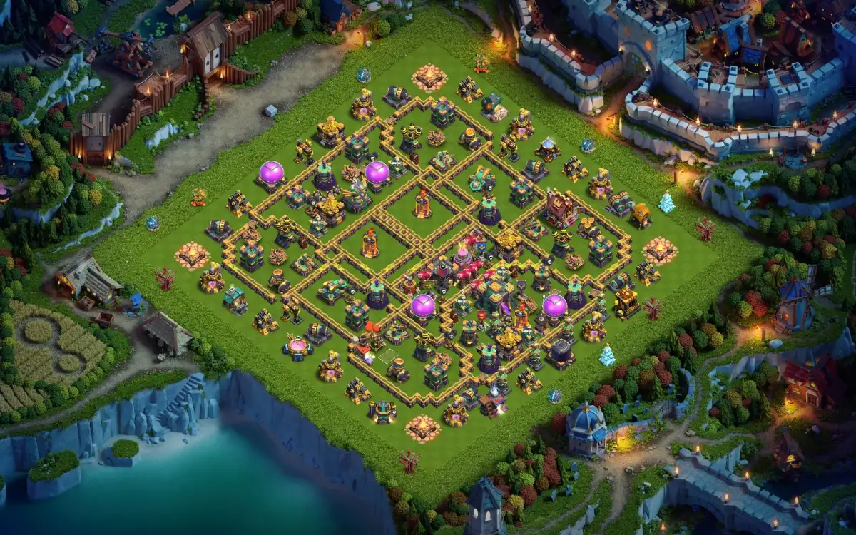 TH14 War Base with Anti Electro Dragon Setup