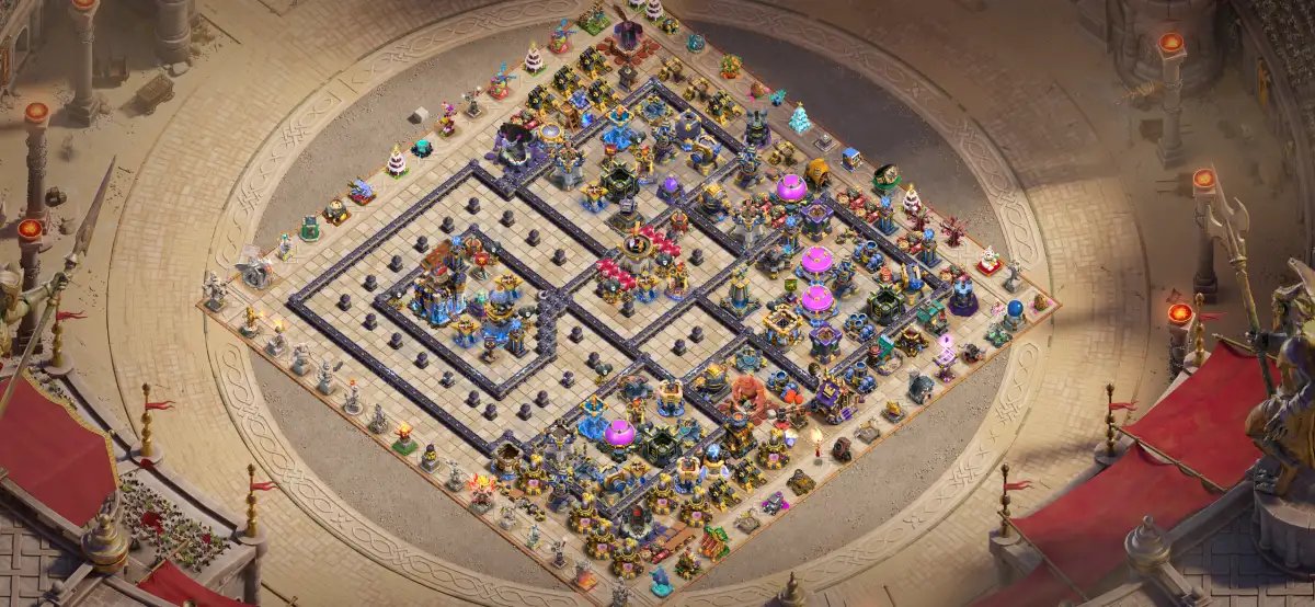 TH18 War Base with Split Core and Anti Air Pathing