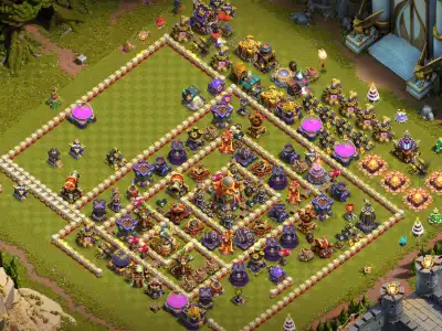 Layout TH16 Anti Air Base Link for Clash of Clans War Defense