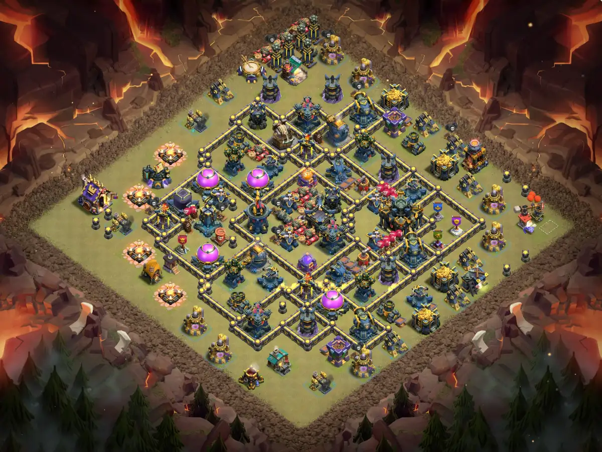 TH17 War Base Anti 3 Star Layout with Hard Core Pathing