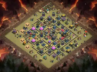 Layout TH17 War Base Anti 3 Star Layout with Hard Core Pathing