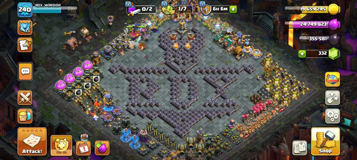 TH18 Named coc base layout with ROX Wall Art