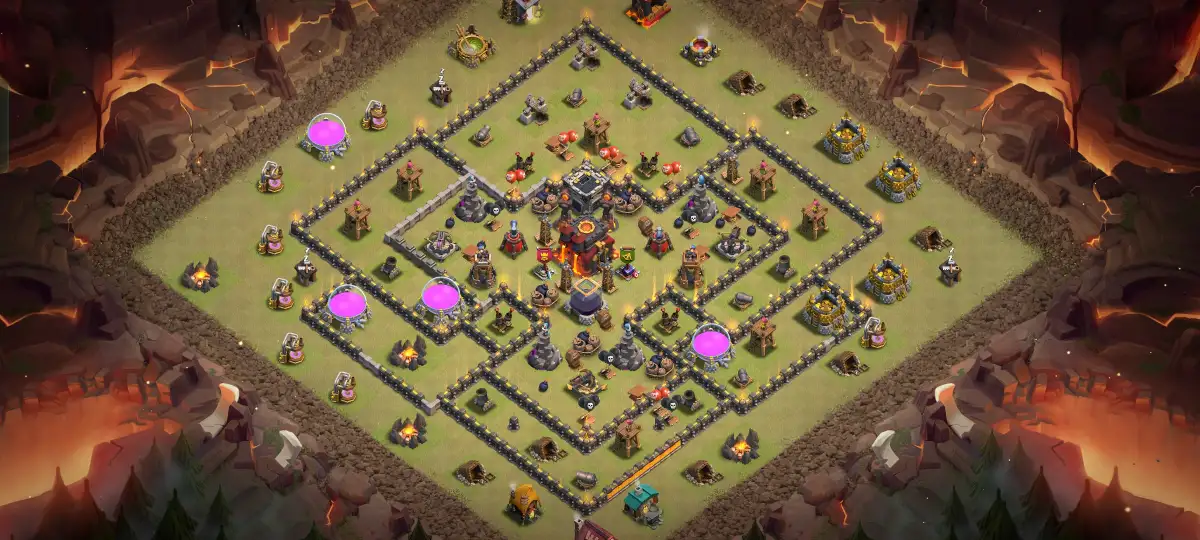 TH10 War Base Anti 2 Star Layout for Clash of Clans